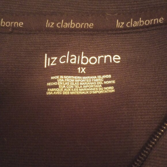 Liz Claiborne blk zip up jacket lightly used sz 1x - Picture 1 of 8